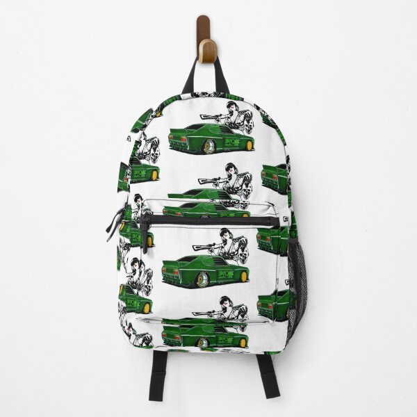 Item preview, Exclusive drawing green american sci-fi sport car green Capri Coupe Turbo with brave girl designed and sold by Cars23.
