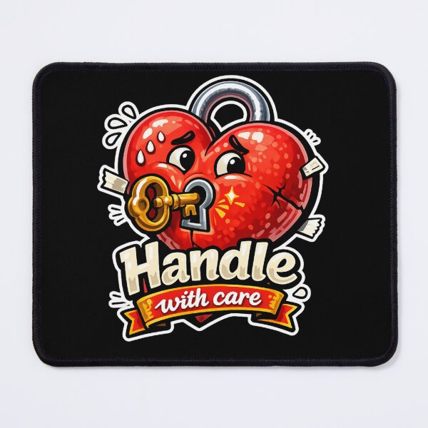 Item preview, Handle With Care Heart Sticker – Cute Funny Locked Heart with Key Illustration designed and sold by StickyDelights.