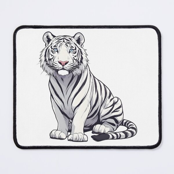 Item preview, Majestic White Tiger – Elegant Blue-Eyed Wild Animal Illustration designed and sold by Karolina’s Cozy Creations.