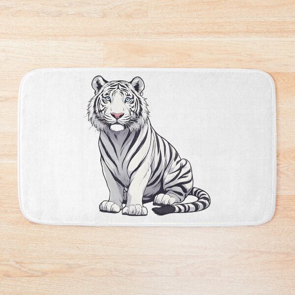 Item preview, Majestic White Tiger – Elegant Blue-Eyed Wild Animal Illustration designed and sold by Karolina’s Cozy Creations.
