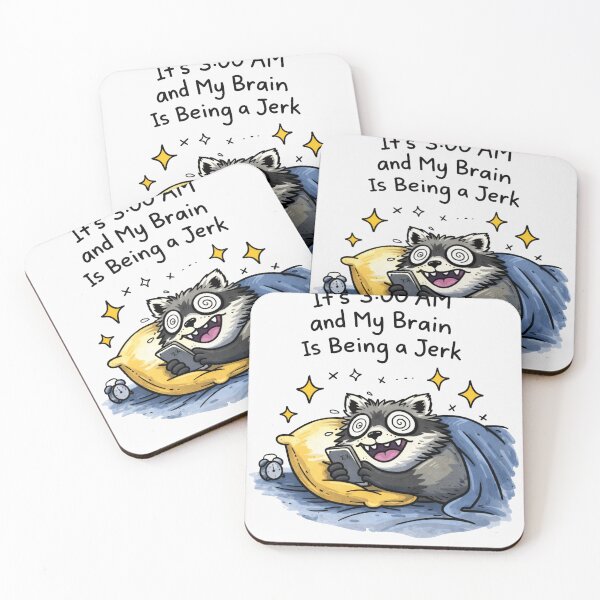 Item preview, 3AM Anxiety Raccoon Meme – My Brain Is Being A Jerk Funny Trash Panda designed and sold by Region.