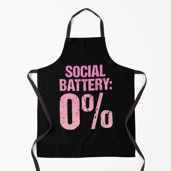 Item preview, Social Battery: 0%, Pink Grunge Typography designed and sold by Memes N Lore .