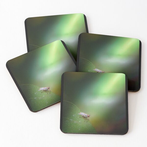 Item preview, Macro Fly Portrait - Nature Photography on Green Leaf with Bokeh designed and sold by AbulailArt.