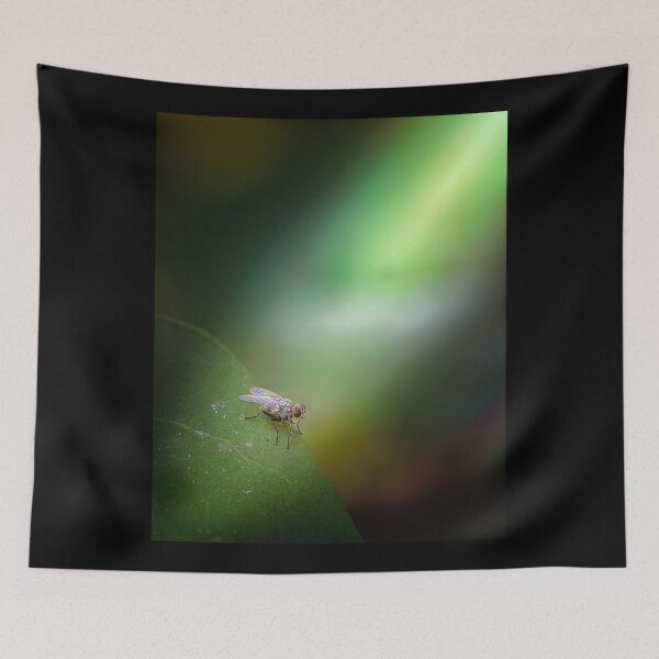 Item preview, Macro Fly Portrait - Nature Photography on Green Leaf with Bokeh designed and sold by AbulailArt.