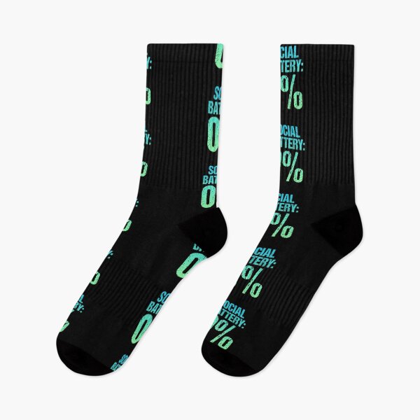 Item preview, Social Battery: 0%, Blue and Green Grunge Typography designed and sold by Memes N Lore .