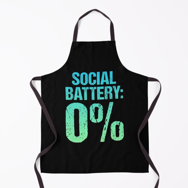 Item preview, Social Battery: 0%, Blue and Green Grunge Typography designed and sold by Memes N Lore .