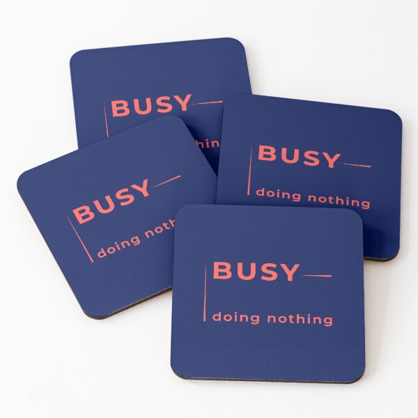 Item preview, Busy doing nothing – minimalist typography design in red designed and sold by unique art and design.