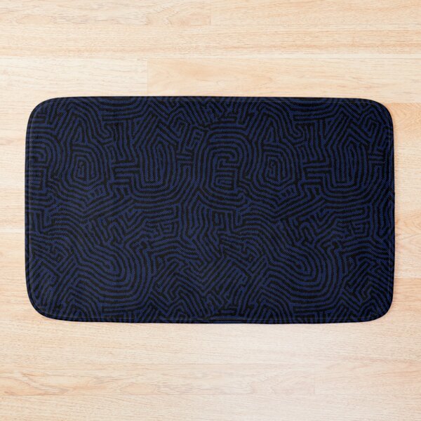 Item preview, Navy Blue Abstract Maze - Hand-Drawn Geometric Linework Labyrinth Texture  designed and sold by Oksana Graf Art.