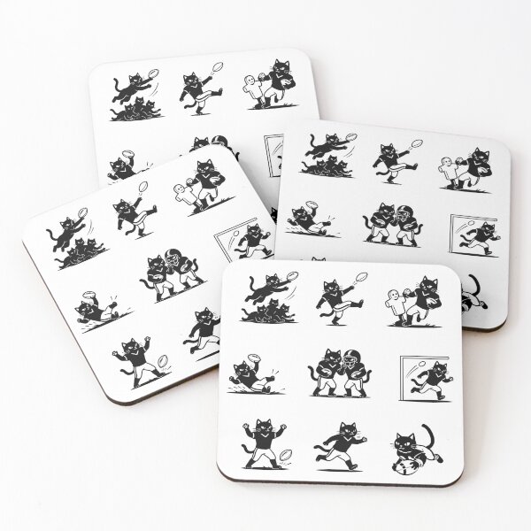 Item preview, Funny Black Cat American Football Player — Cat Athlete in Action designed and sold by JessArty ⭐⭐⭐⭐⭐.