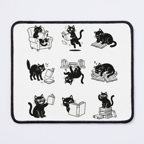 Item preview, Cute Black Cat Reading Books — Cozy Bookworm Cat Collection designed and sold by JessArty ⭐⭐⭐⭐⭐.