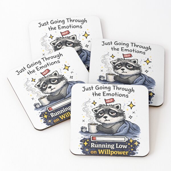 Item preview, Anxiety Raccoon Low Battery Meme – Running Low On Willpower Funny Trash Panda designed and sold by Region.