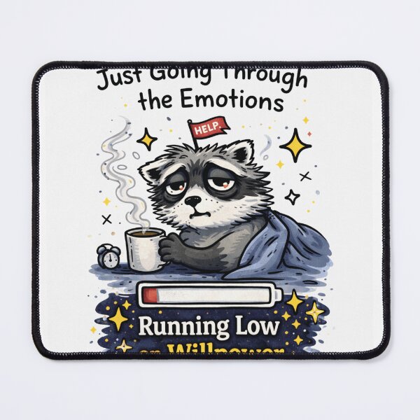Item preview, Anxiety Raccoon Low Battery Meme – Running Low On Willpower Funny Trash Panda designed and sold by Region.