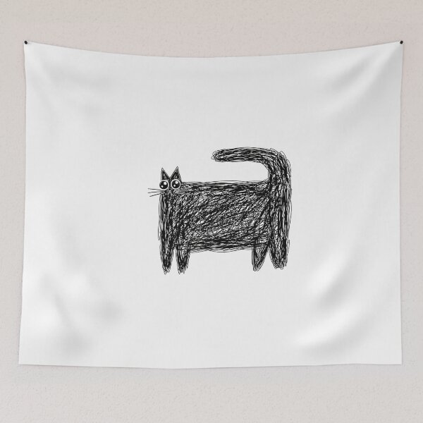 Item preview, Crazy Eyes Doodle Cat Shirt – Cats & Vibes designed and sold by PhokaPhokich.