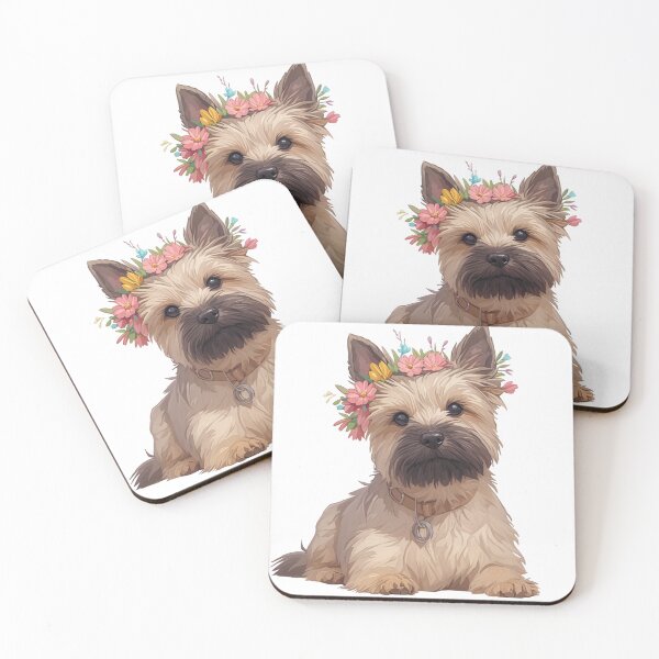 Item preview, Cairn terrier with a flower crown designed and sold by MendaciousMina.