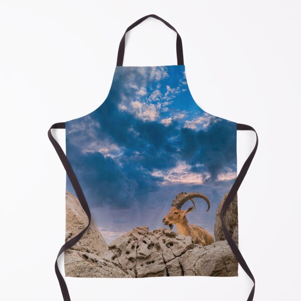 Item preview, Nubian Ibex in the Wild - Majestic Mountain Wildlife & Dramatic Sky Art designed and sold by AbulailArt.