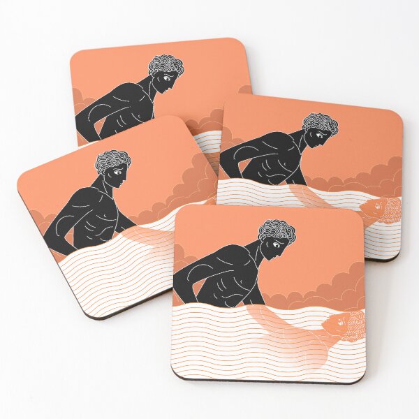 Item preview, narcissus reflection in water greek vase orange style designed and sold by matintheworld ( delcarmat ).