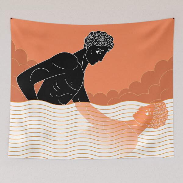 Item preview, narcissus reflection in water greek vase orange style designed and sold by matintheworld ( delcarmat ).