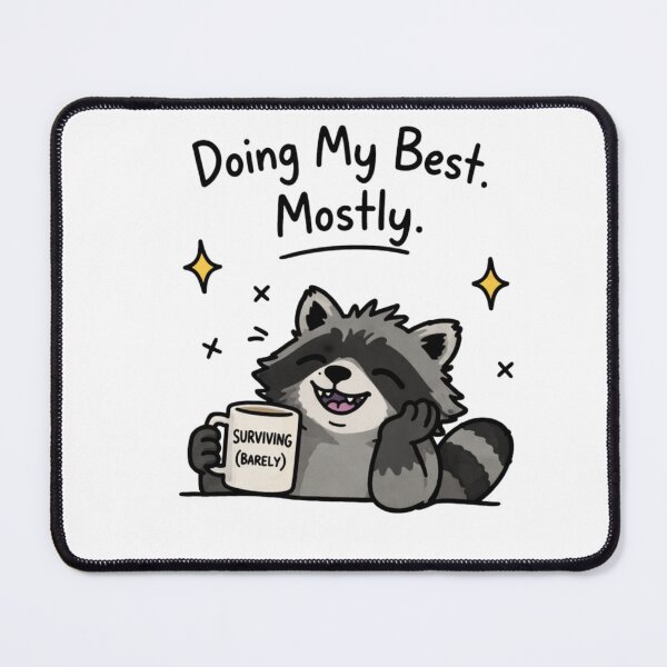 Item preview, Anxiety Raccoon Surviving Meme – Doing My Best Mostly designed and sold by Region.