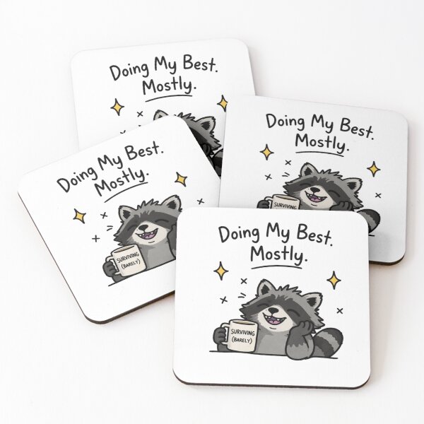 Item preview, Anxiety Raccoon Surviving Meme – Doing My Best Mostly designed and sold by Region.