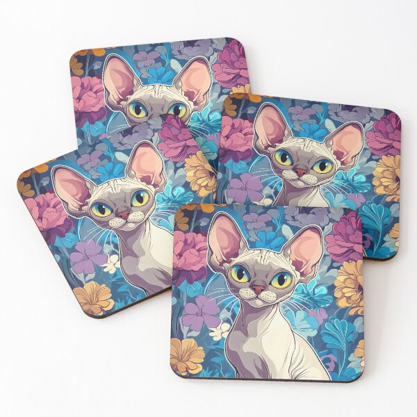 Item preview, Sphynx Cat in Floral Garden designed and sold by PetsArt.
