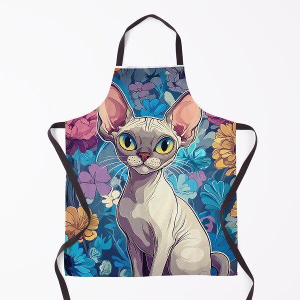 Item preview, Sphynx Cat in Floral Garden designed and sold by PetsArt.