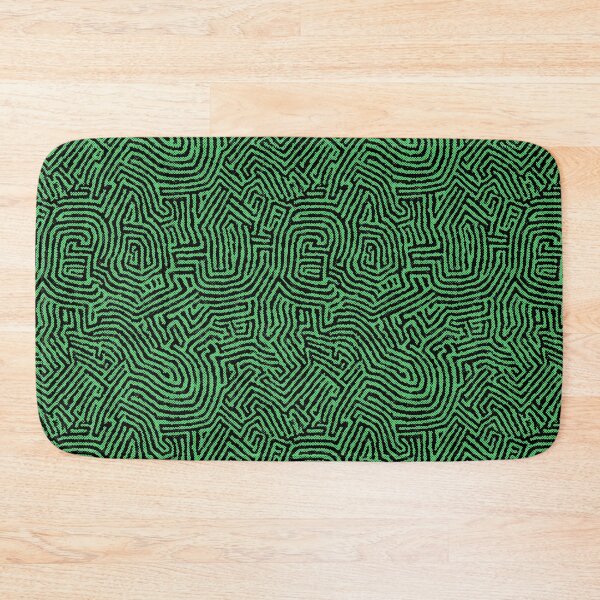 Item preview, Emerald Green Abstract Maze - Hand-Drawn Geometric Labyrinth Texture designed and sold by Oksana Graf Art.