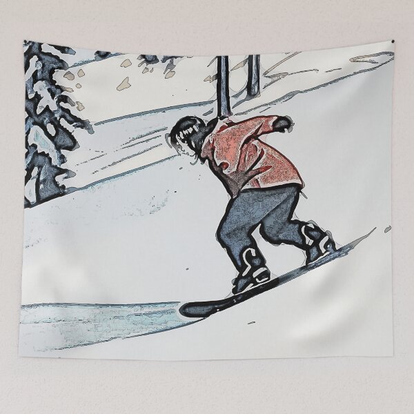 Item preview, Downhill Racer - Snowboarder Anime Art designed and sold by NaturePrints.
