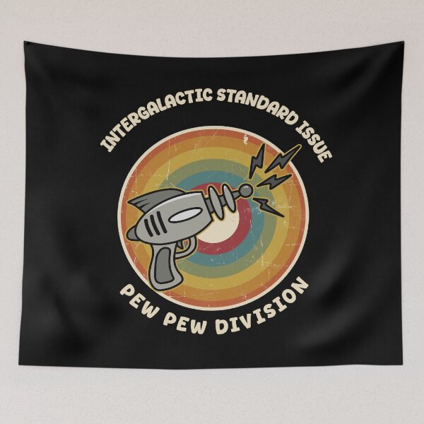 Item preview, Retro Raygun Pew Pew Division T-Shirt – Intergalactic Sci-Fi Vintage Design designed and sold by homework store.