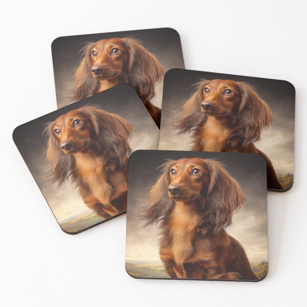 Item preview, Long-haired Dachshund in a Landscape designed and sold by PetsArt.