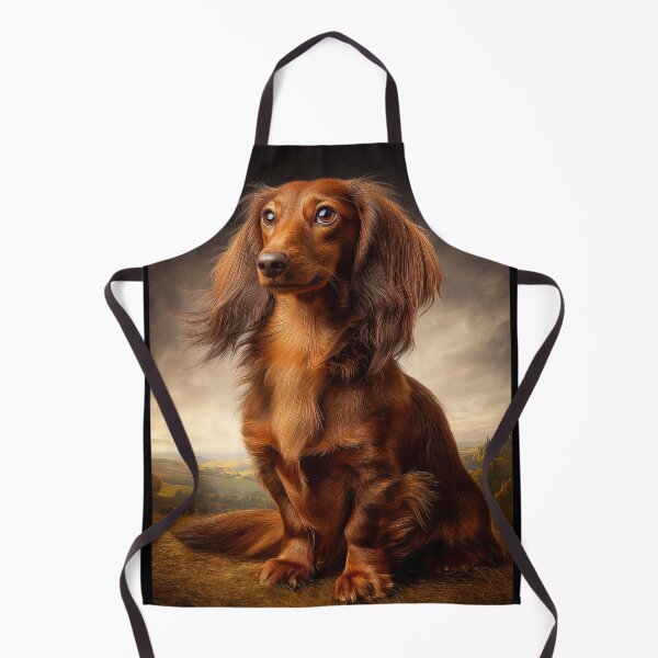 Item preview, Long-haired Dachshund in a Landscape designed and sold by PetsArt.
