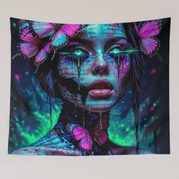 Item preview, Momento: Neon‑Lit Cyber‑Fantasy Portrait designed and sold by Insomnia Art Designs.