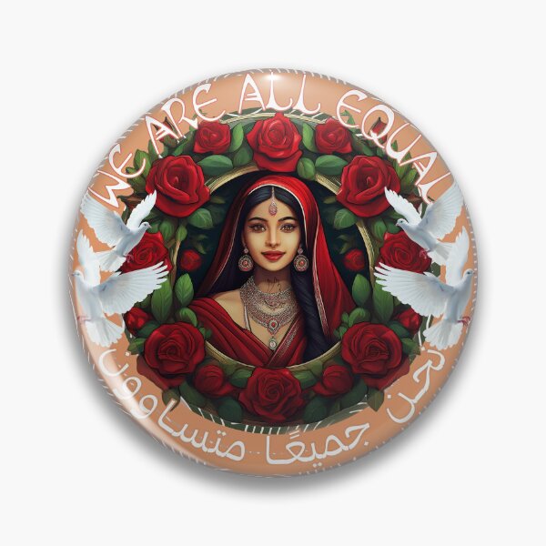 Item preview, Arabic Woman Roses & Doves We Are All Equal Print designed and sold by thelivingrp.