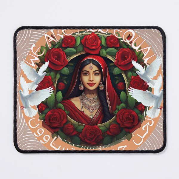 Item preview, Arabic Woman Roses & Doves We Are All Equal Print designed and sold by thelivingrp.
