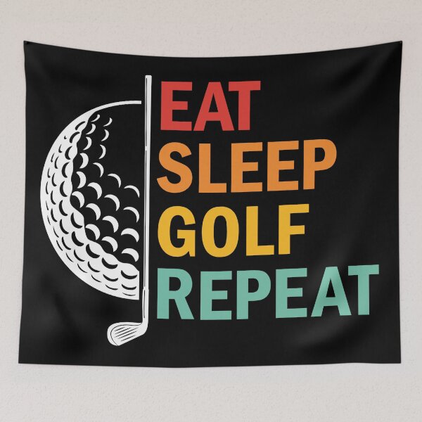 Item preview, Eat Sleep Golf Repeat designed and sold by BuxomBabe21.