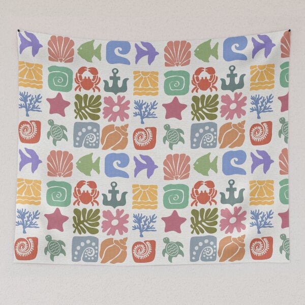 Item preview, Beach Block Print designed and sold by MustardSeedInt.