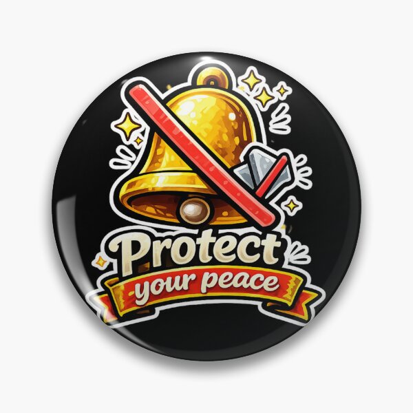 Item preview, Protect Your Peace Sticker – Muted Bell Funny Self Care Illustration designed and sold by StickyDelights.