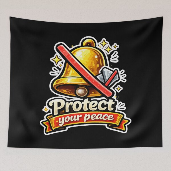 Item preview, Protect Your Peace Sticker – Muted Bell Funny Self Care Illustration designed and sold by StickyDelights.