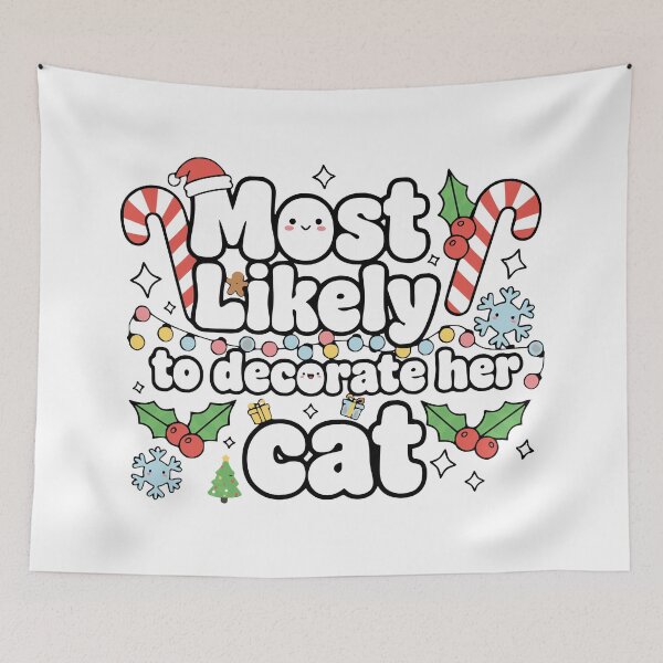 Item preview, funny decorate her cat family christmas design designed and sold by ArtDesignTp.
