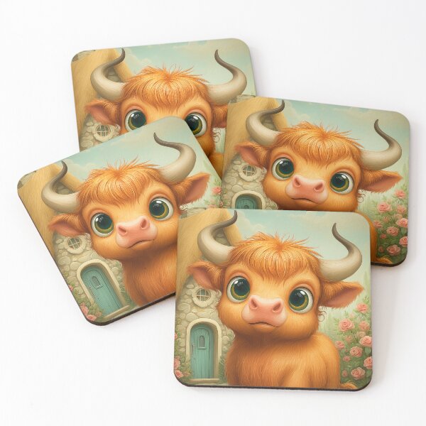 Item preview, Cute Highland Cow in Garden designed and sold by PetsArt.