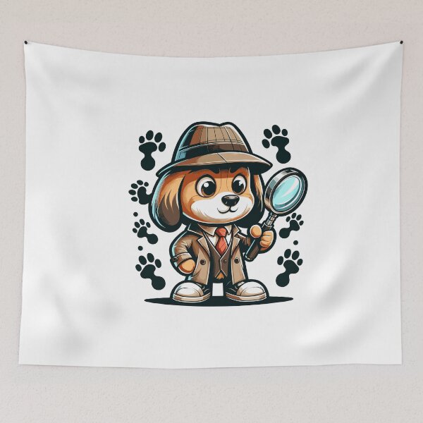 Item preview, Cute Detective Dog Gift for Dog Lovers and Mystery Fans designed and sold by CyfroweMysli.