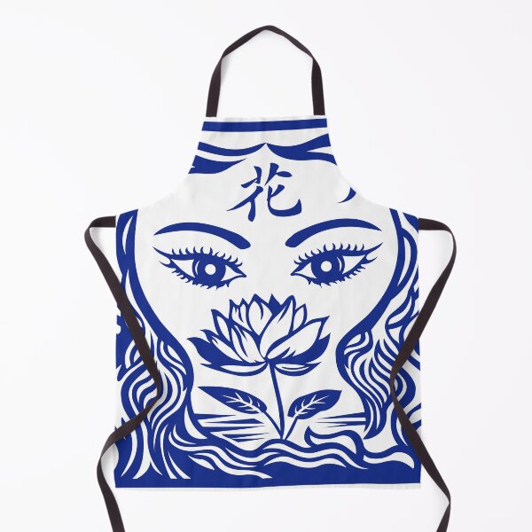 Item preview, Abstract Woman Line Art – Lotus Vision Blue transparent 7 designed and sold by Angela Abstract Art .