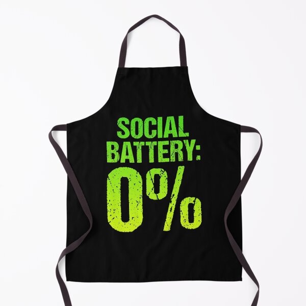 Item preview, Social Battery: 0%, Green Grunge Typography designed and sold by Memes N Lore .