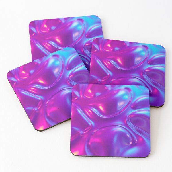 Aperçu de l'œuvre Art abstrait en verre holographique néon créée et vendue par Nika Art Studio.