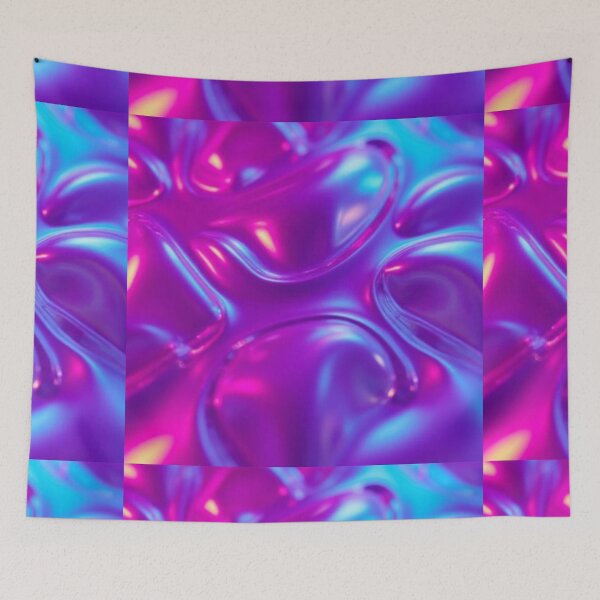 Artikelvorschau, Abstrakte Kunst aus neonfarbenem holografischem Glas entworfen und verkauft von Nika Art Studio.