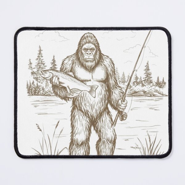 Item preview, Bigfoot Fishing , Funny Sasquatch Fisherman , Dad Gift, Outdoor Camping , Gone Fishing Graphic designed and sold by MS Pod Studio.