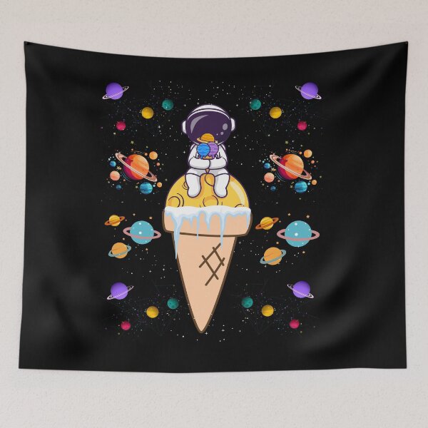 Item preview, An astronaut sitting and enjoying ice cream designed and sold by waikibi ⭐⭐⭐⭐⭐.