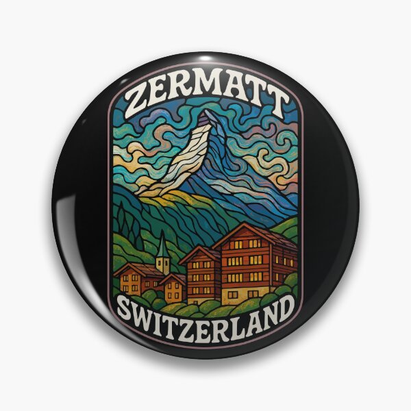 Item preview, Zermatt Mountain Switzerland Stained Glass Art Travel designed and sold by TomFrontierArt.