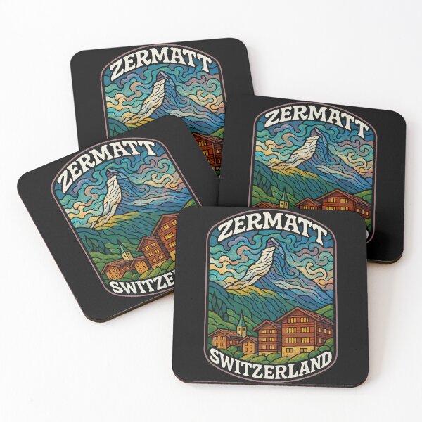 Item preview, Zermatt Mountain Switzerland Stained Glass Art Travel designed and sold by TomFrontierArt.