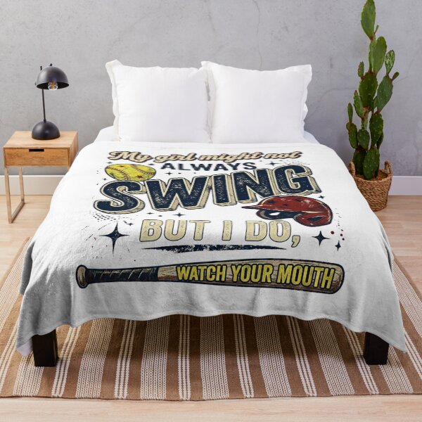 Item preview, My Girl Might Not Always Swing But I Do, Watch Your Mouth Baseball Softball Dad Parent designed and sold by SofenArt.