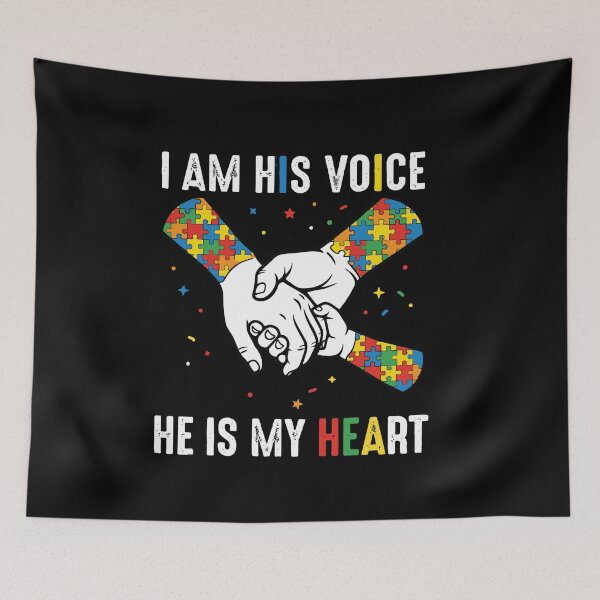 Item preview, I Am His Voice He Is My Heart Autism Awareness Autistic Child Parent Support designed and sold by SofenArt.
